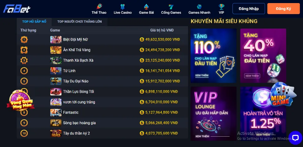 Chương trình khuyến mãi nổ hũ g666 win